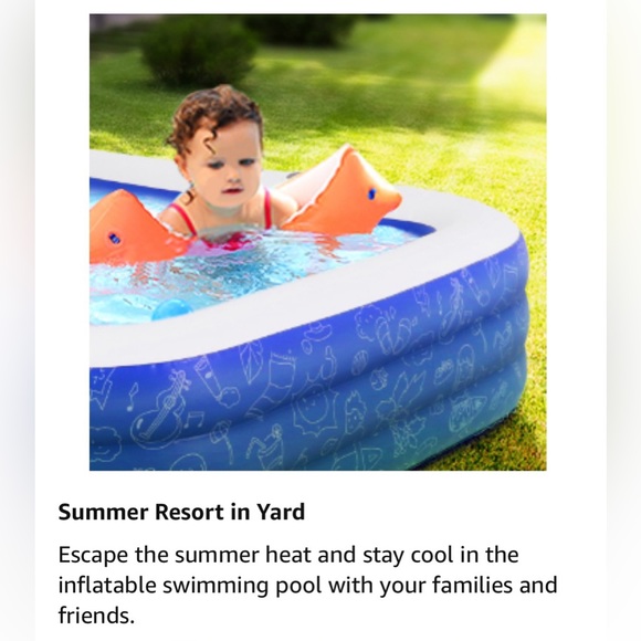 120" X 72" X 22" Inflatable Swimming Pool~Family Size~Brand New in Box - Picture 8 of 13